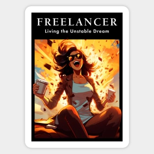 Freelancer: Living the Unstable Dream. Funny Sticker